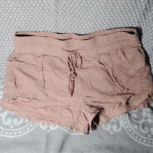 Vanilla Star Blush Shorts with Metallic Stripes